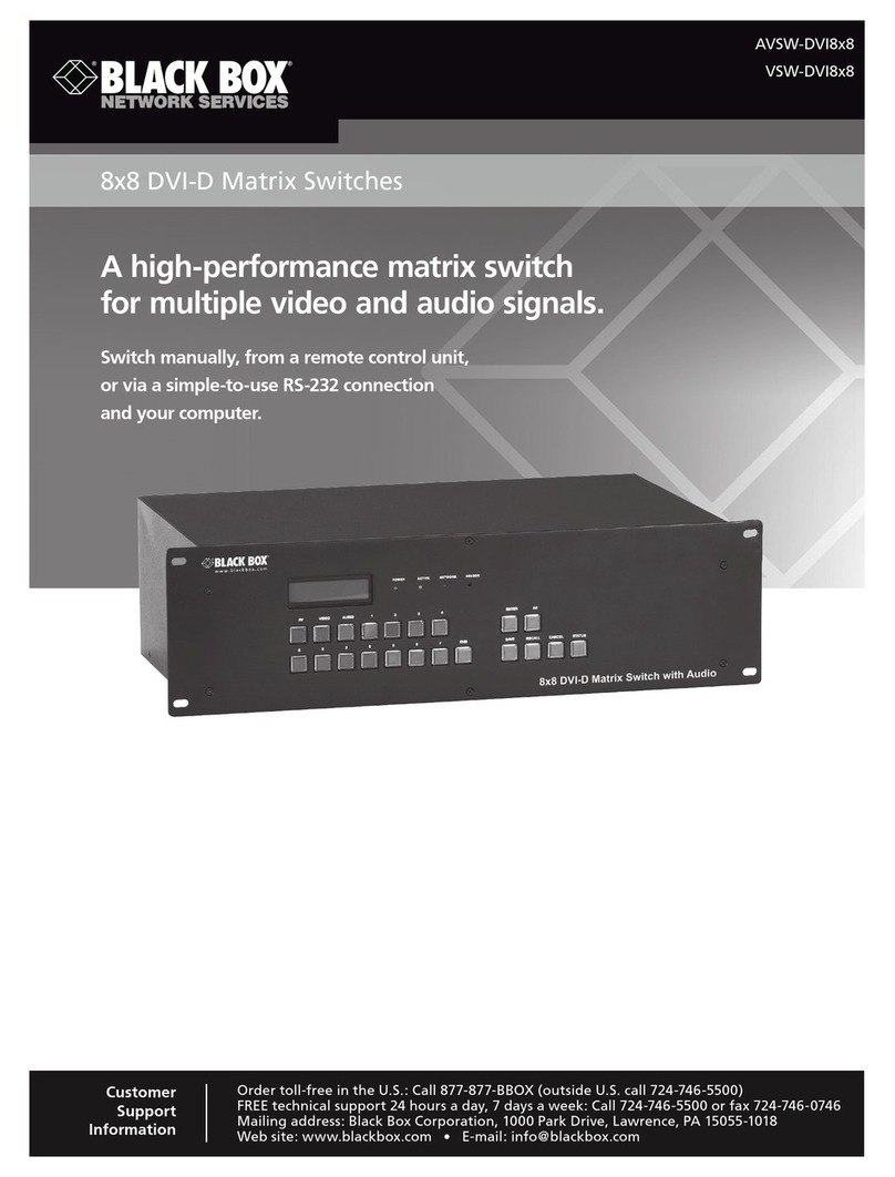 Black Box VSW-DVI8x8 User manual