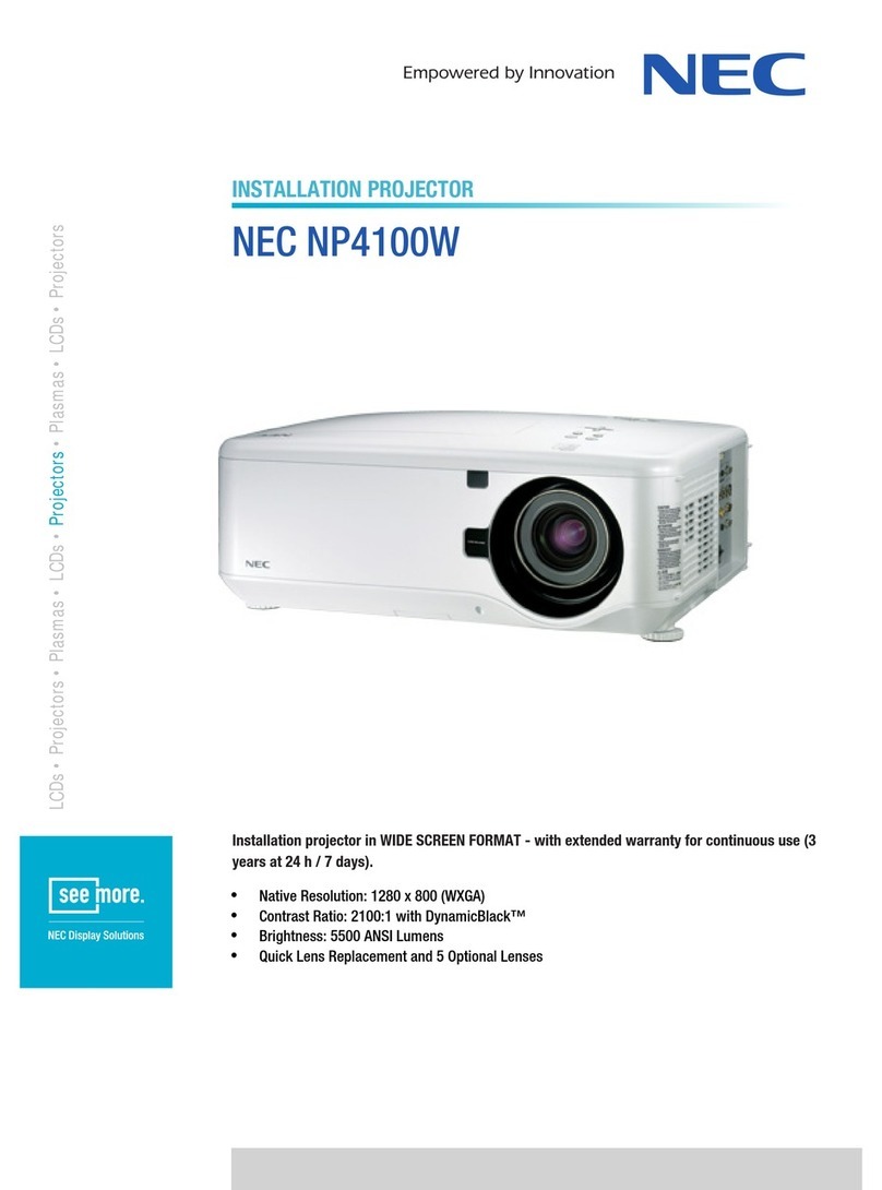 NEC NP4100W - WXGA DLP Projector User manual