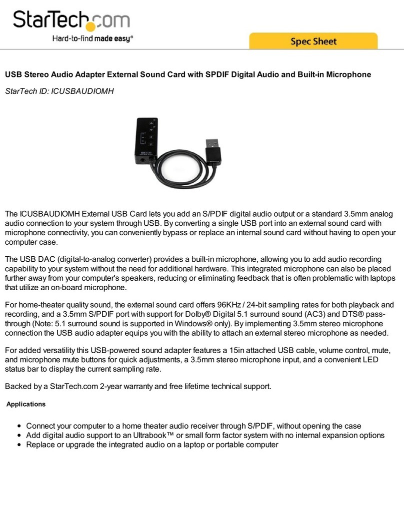 StarTech.com ICUSBAUDIOMH System manual