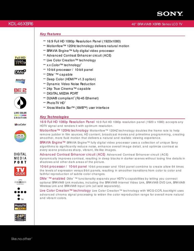 Sony BRAVIA KDL-46XBR6 User manual