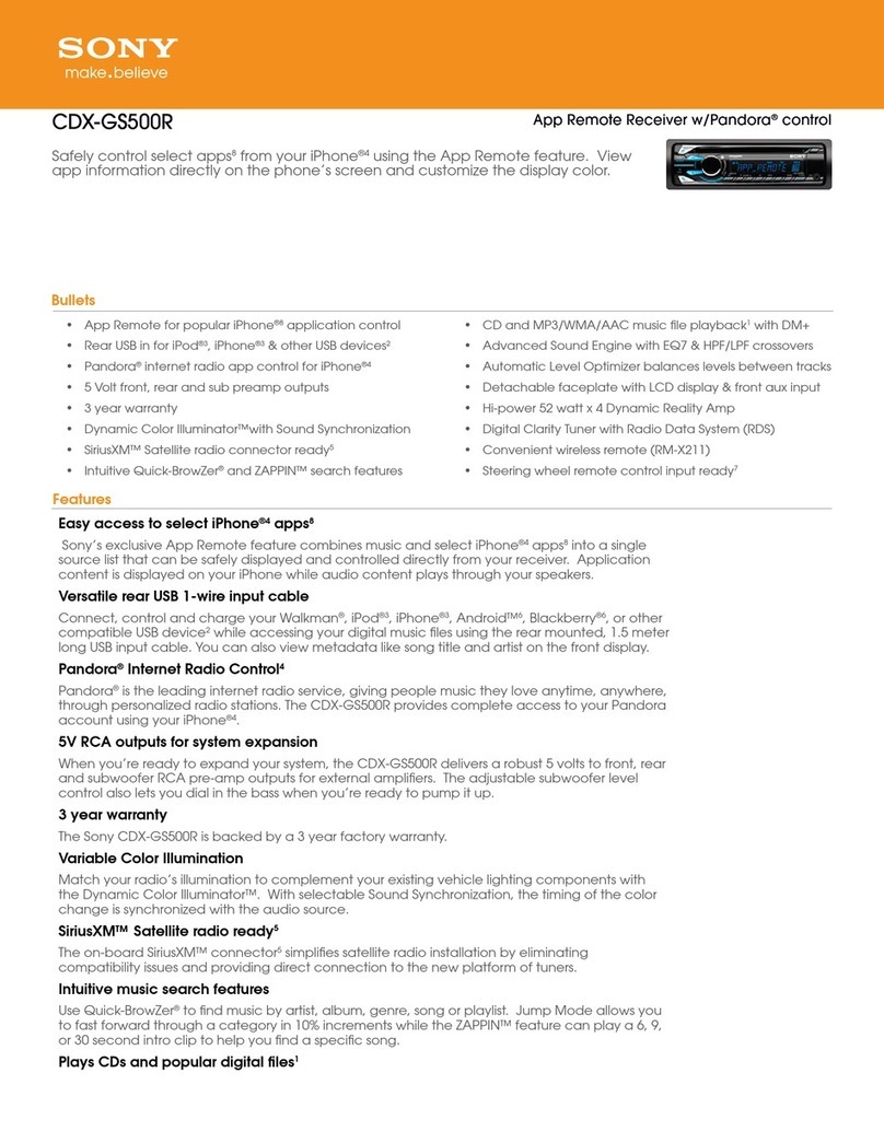 Sony CDX-GS500R Specifications