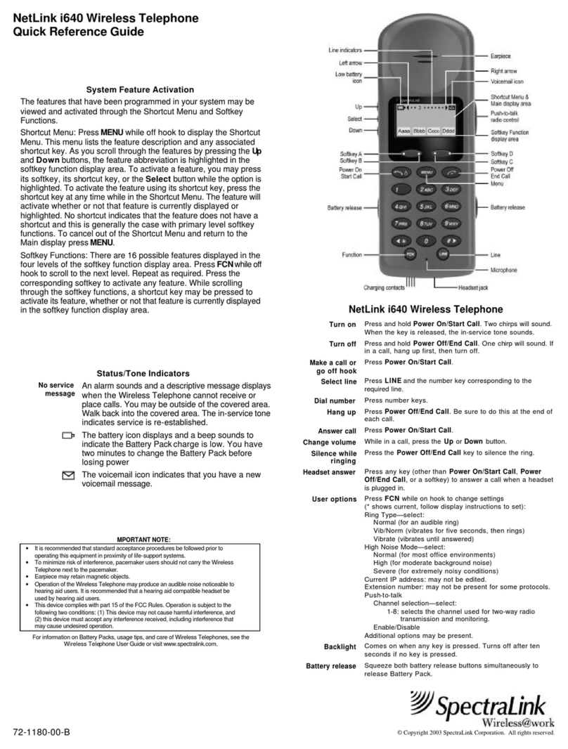 SpectraLink NetLink i640 User manual