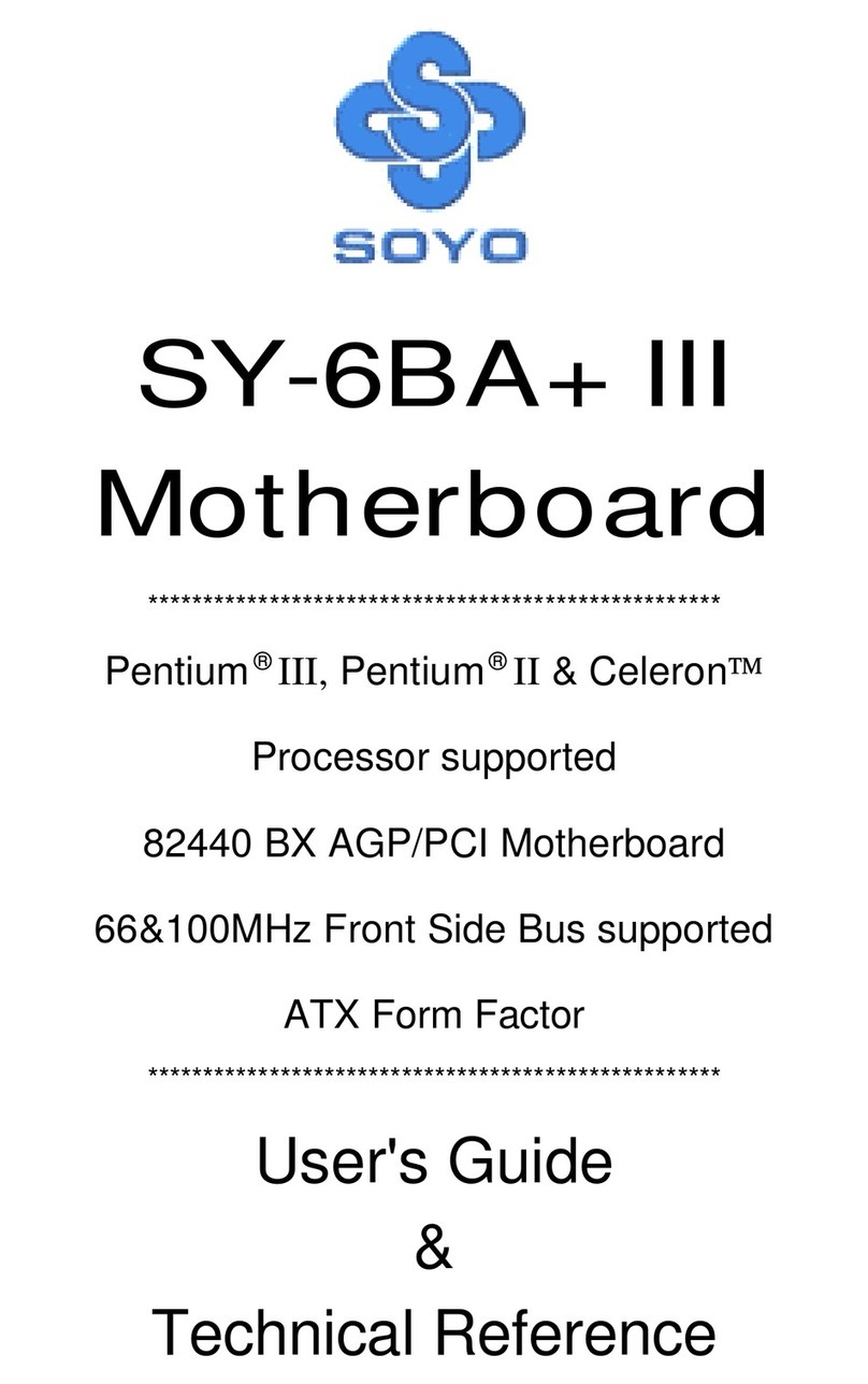 SOYO SY-6BA+ III User's guide & technical reference SOYO SY-6BA+ III User's guide & technical reference