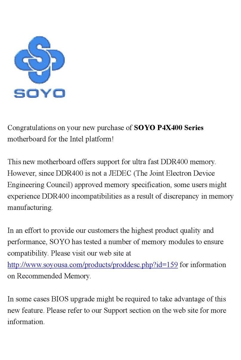 SOYO SY-P4X400 DRAGON Lite User manual SOYO SY-P4X400 DRAGON Lite User manual