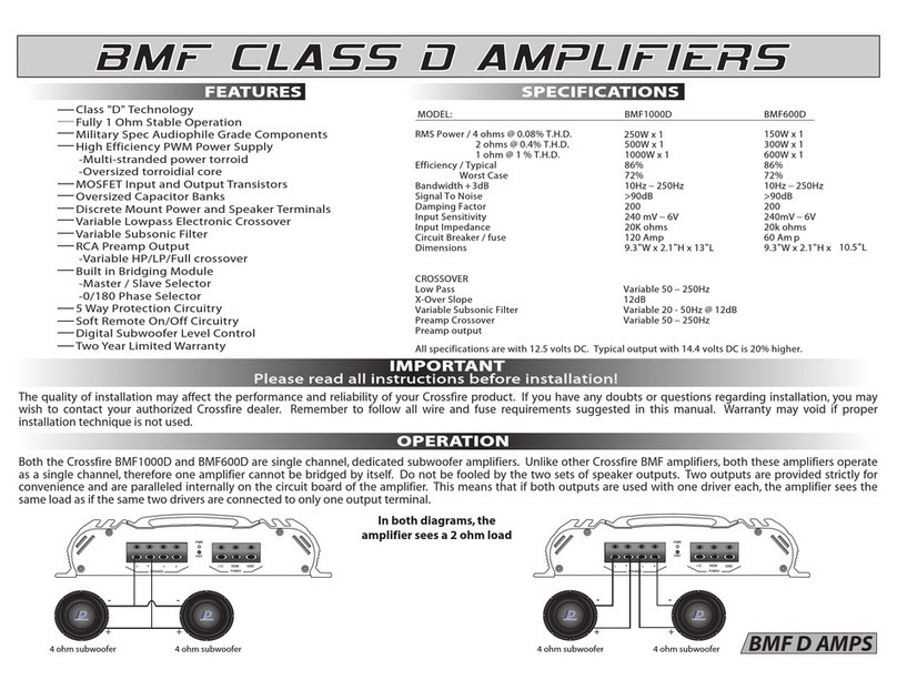 Crossfire BMF600D Installation and operation manual Crossfire BMF600D Installation and operation manual