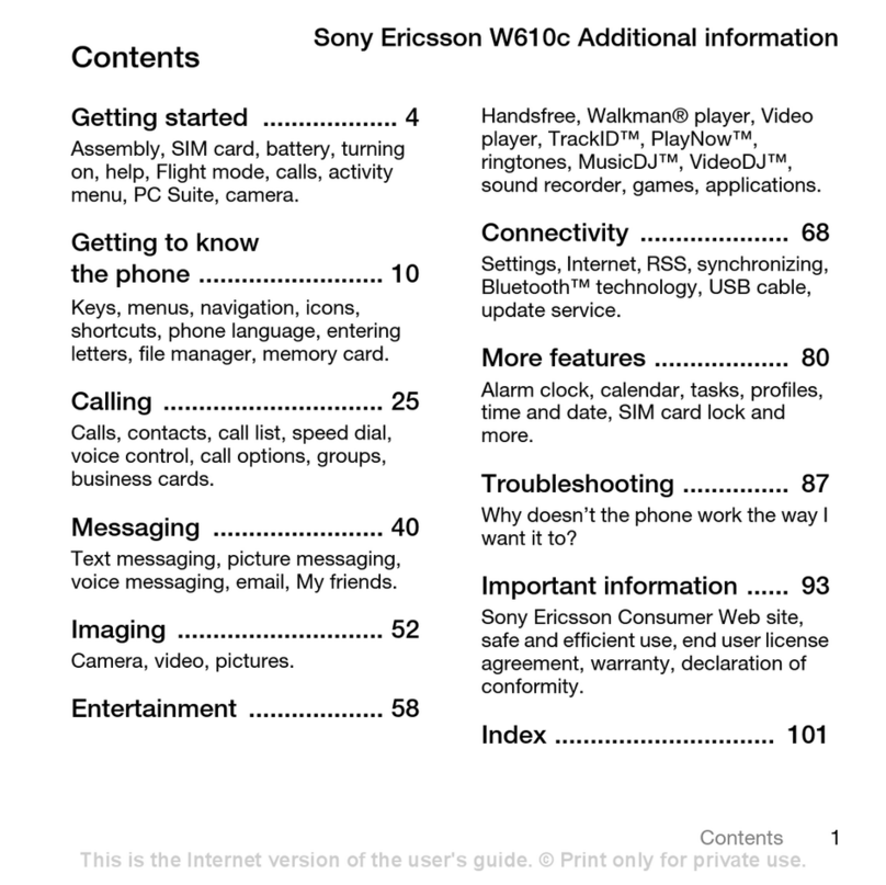 Sony Ericsson W610c User manual