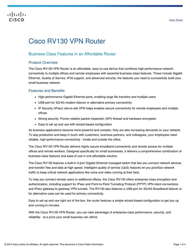 Cisco RV130 Installation and operation manual