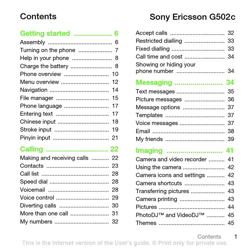 Sony Ericsson G502c user guide