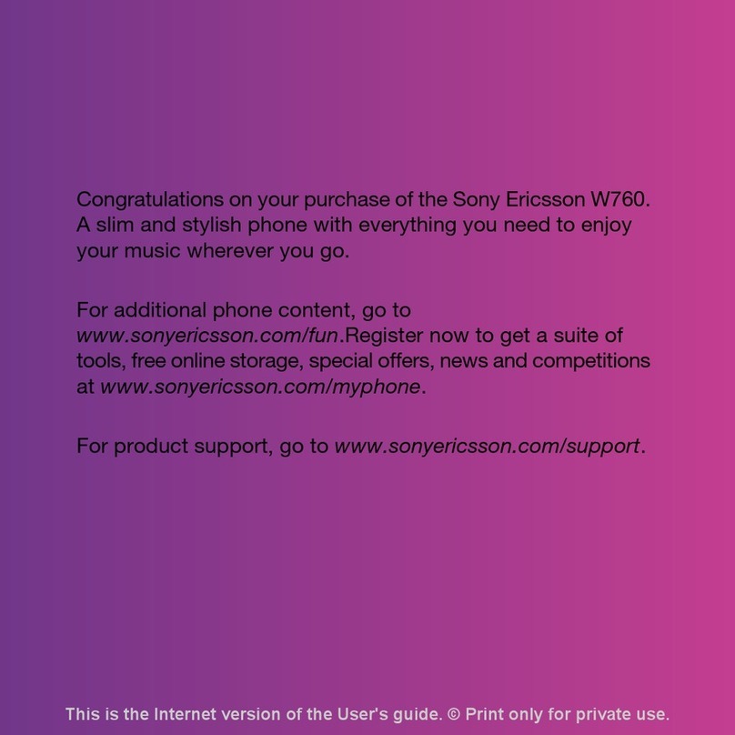 Sony Ericsson W760 User manual Sony Ericsson W760 User manual