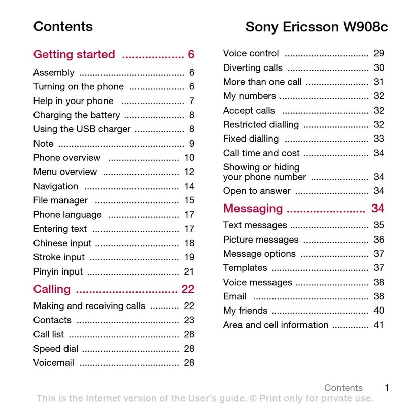 Sony Ericsson W908c User manual