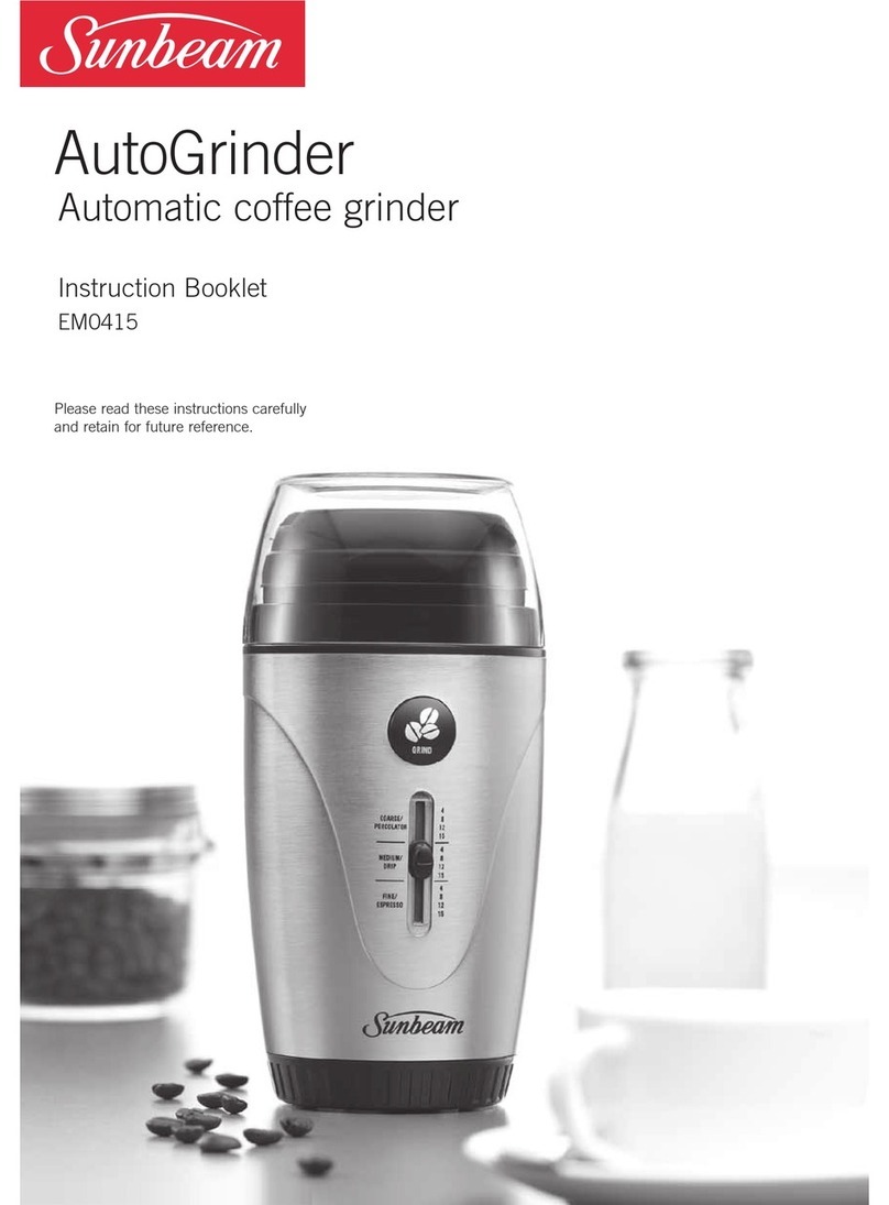 Sunbeam AutoGrinder EM0415 Instruction booklet