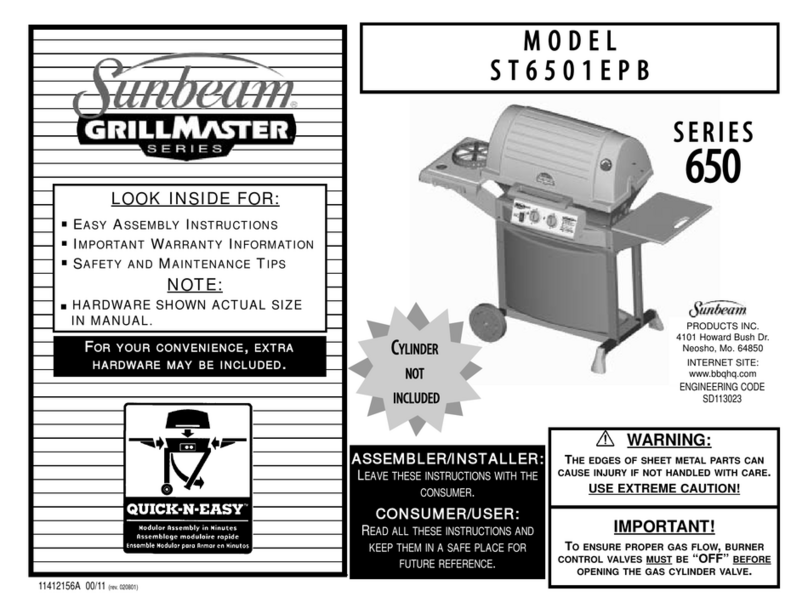 Sunbeam GrillMaster ST6501EPB User manual