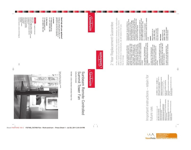 Sunbeam FA7400 User manual