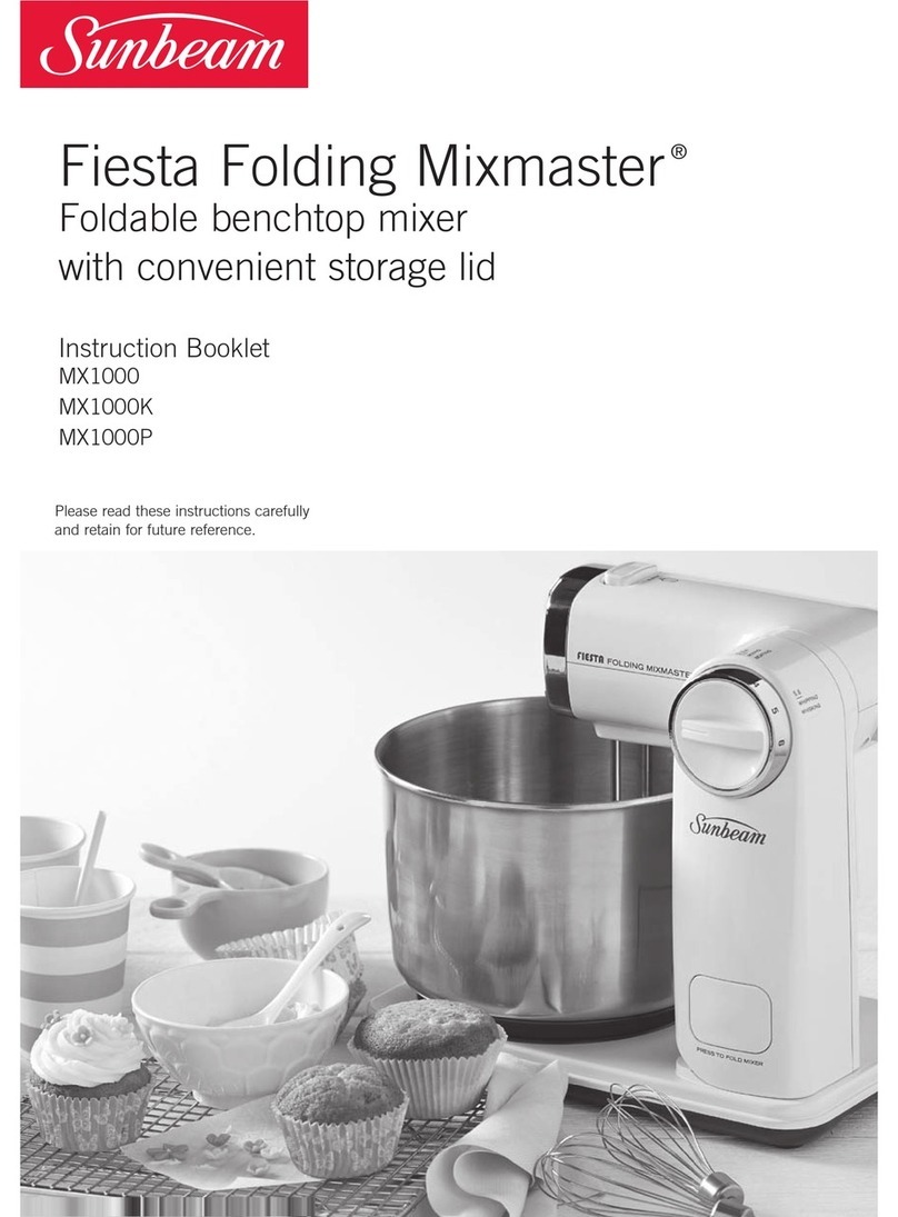 Sunbeam Fiesta Folding Mixmaster MX1000P Instruction booklet