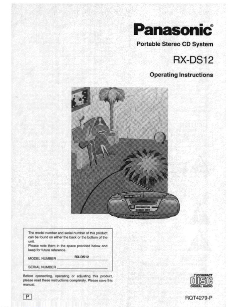 Panasonic RXDS12 - RADIO CASSETTE W/CD User manual