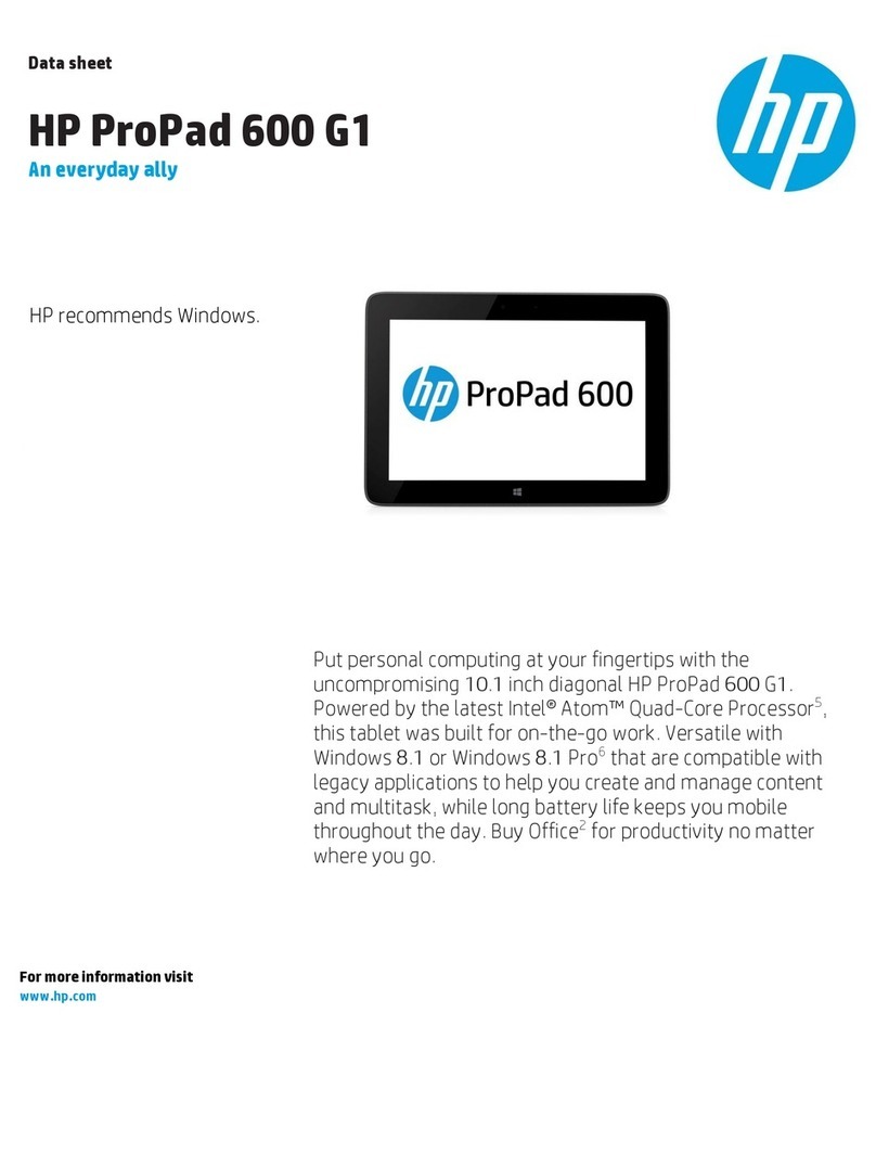 HP ProPad 600 G1 datasheet