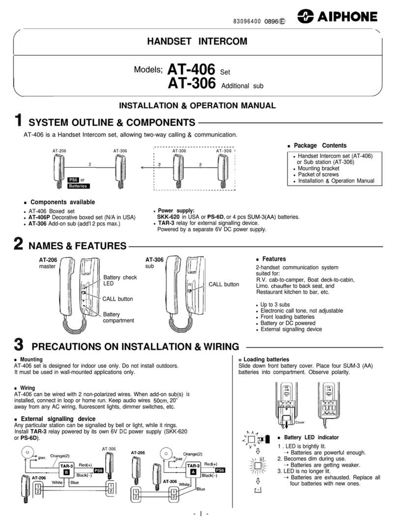 Aiphone AT-406 User manual