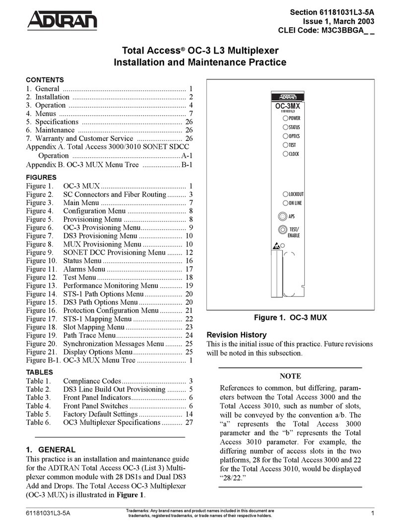 ADTRAN Total Access OC-3 L3 Installation and maintenance practice ADTRAN Total Access OC-3 L3 Installation and maintenance practice
