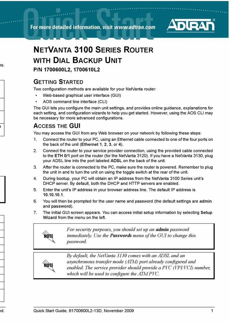ADTRAN NetVanta 3100 Series quick start guide