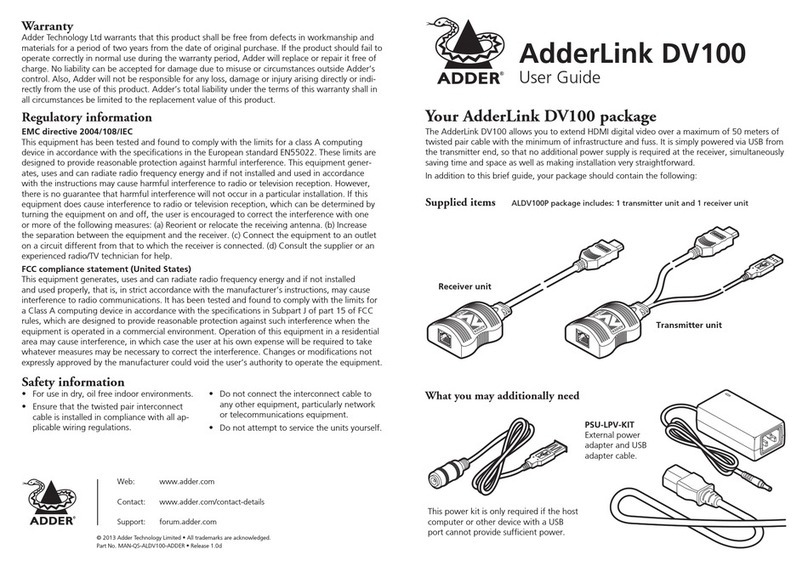 ADDER Link DV100 User manual