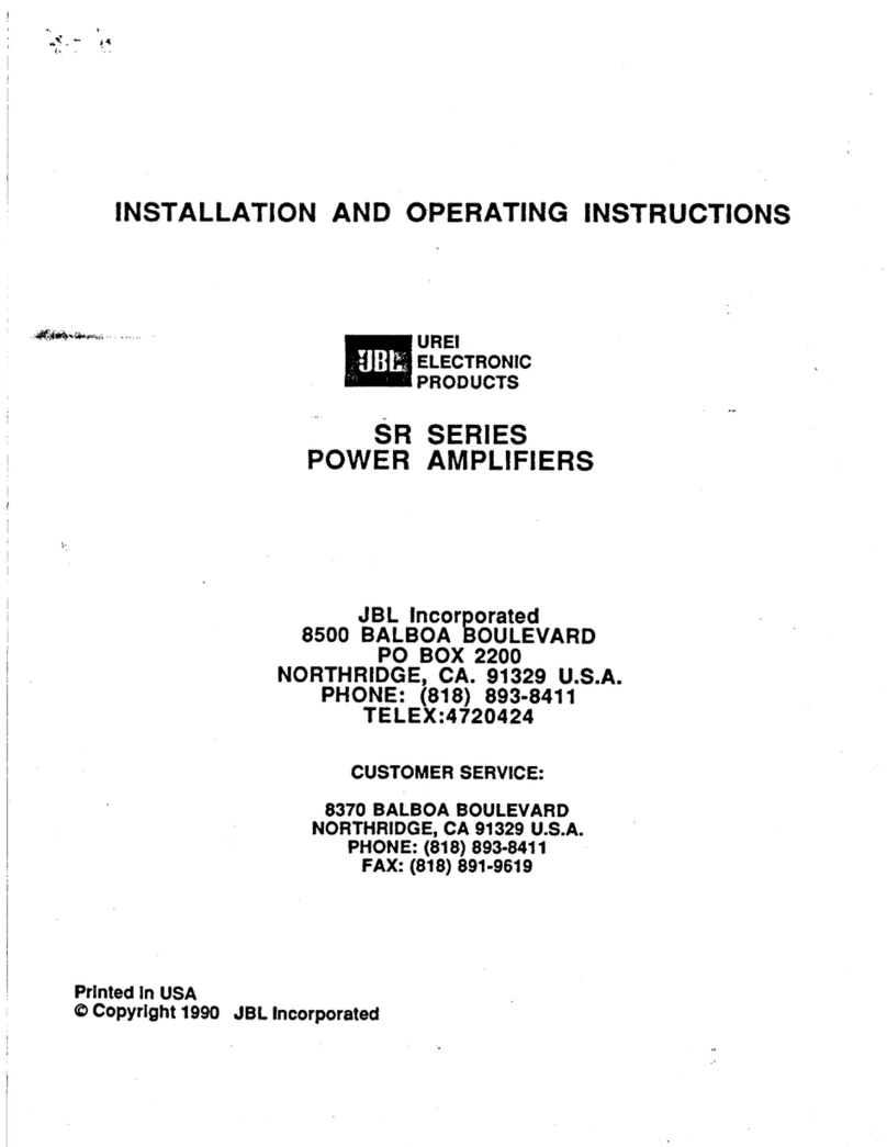 JBL SR Series User manual JBL SR Series User manual