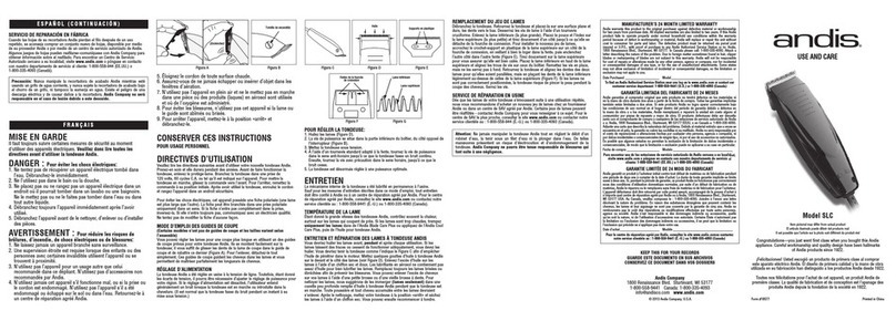 Andis SLC Installation instructions