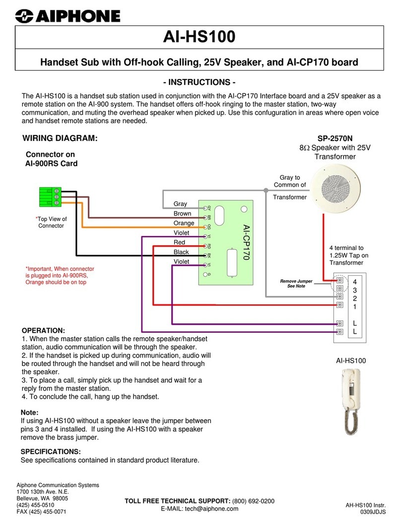 Aiphone AI-HS100 User manual