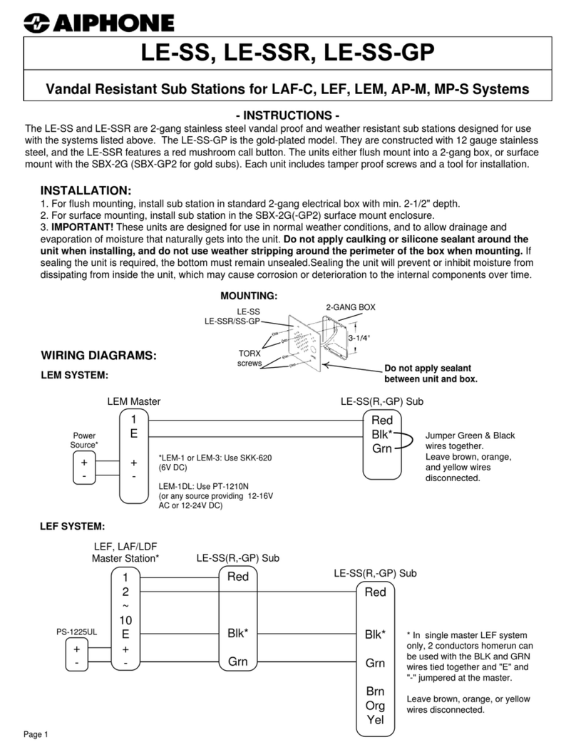 Aiphone LE-SSR User manual