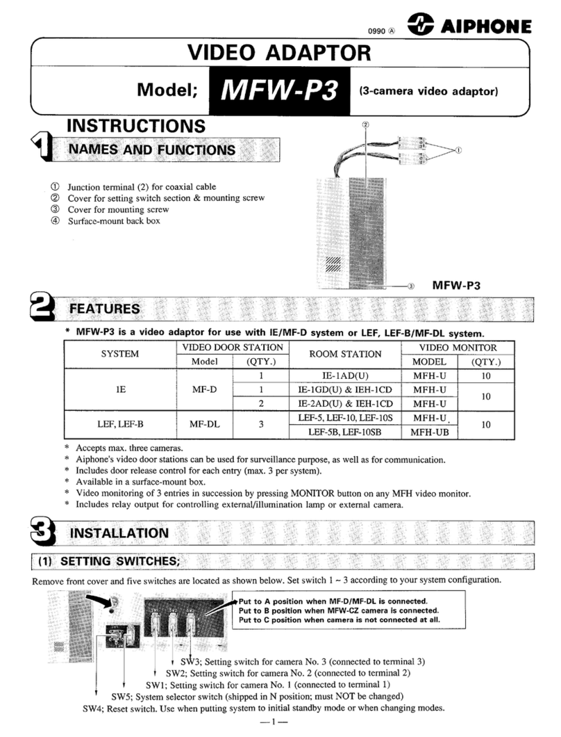 Aiphone MFW-P3 User manual Aiphone MFW-P3 User manual