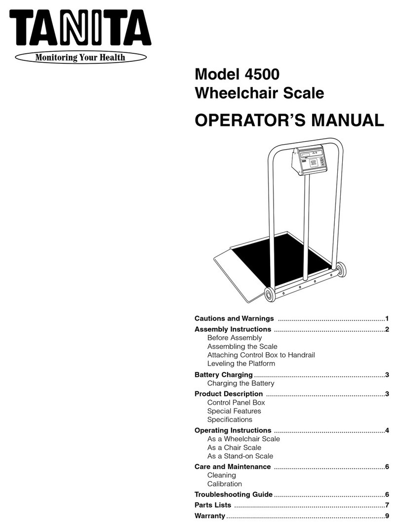 Tanita 4500 Operator's manual