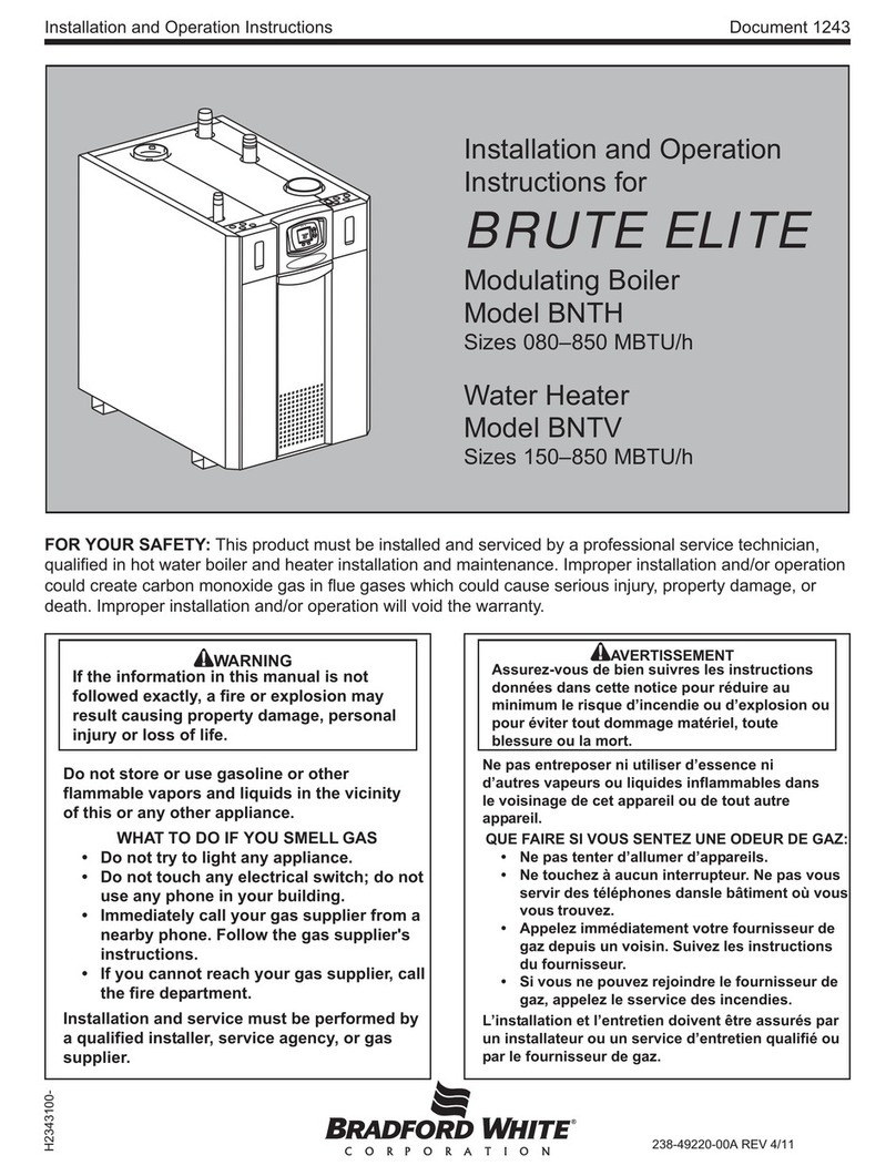 Bradford White BNTH Installation and operation instructions Bradford White BNTH Installation and operation instructions