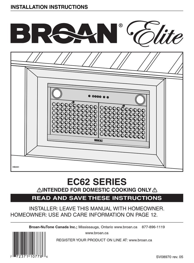 Broan EC62 SERIES installation instructions