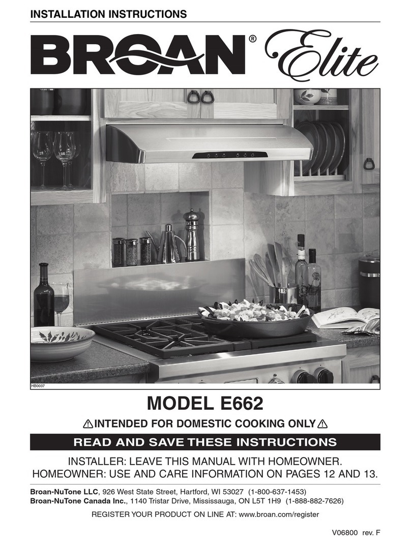 Broan Elite E662 installation instructions Broan Elite E662 installation instructions
