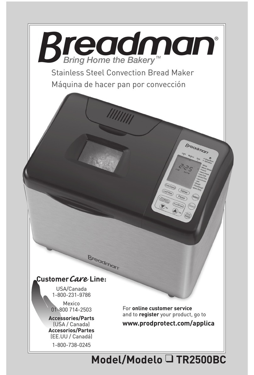 Breadman TR2500BC Installation instructions