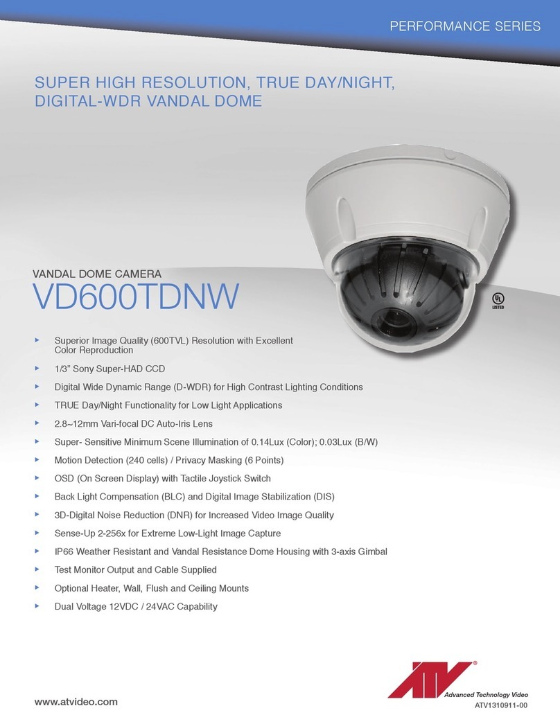 Advanced Technology Video PERFORMANCE VD600TDNW User manual Advanced Technology Video PERFORMANCE VD600TDNW User manual