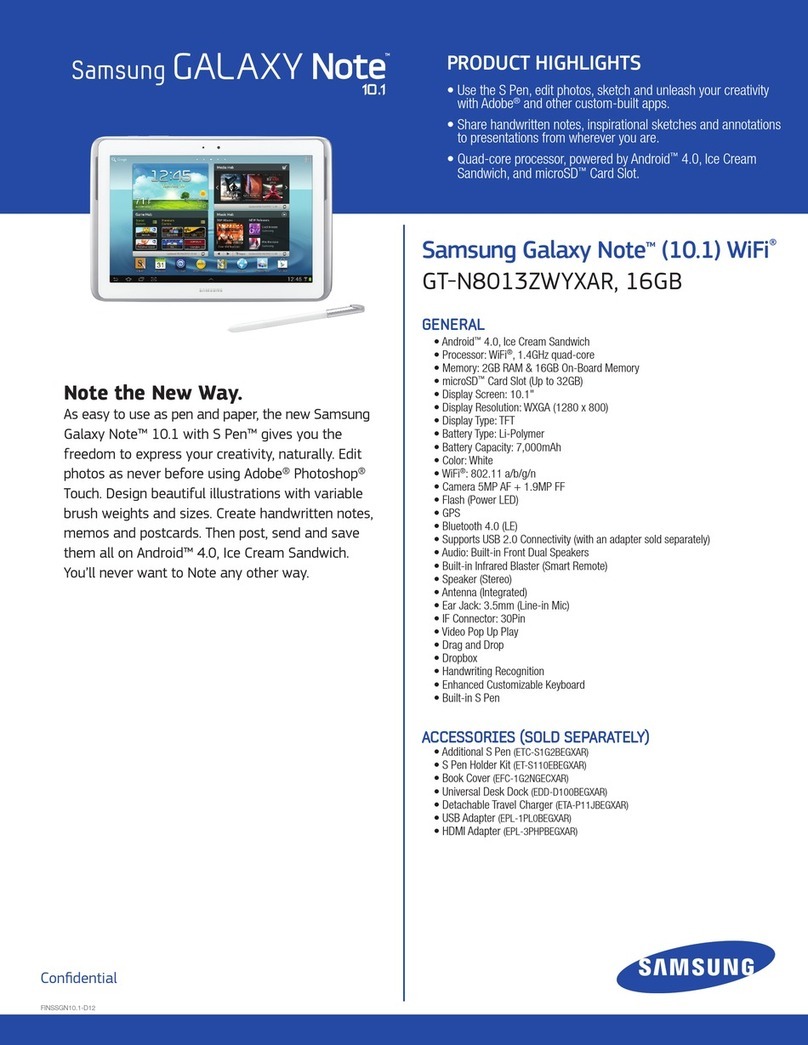 Samsung Galaxy Note GT-N8013ZWYXAR Product highlights