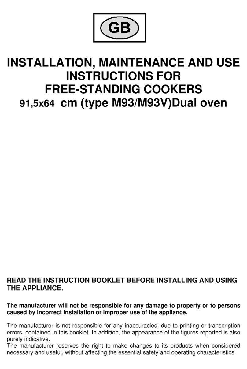 Bertazzoni M93V Installation, maintenance and use  instructions
