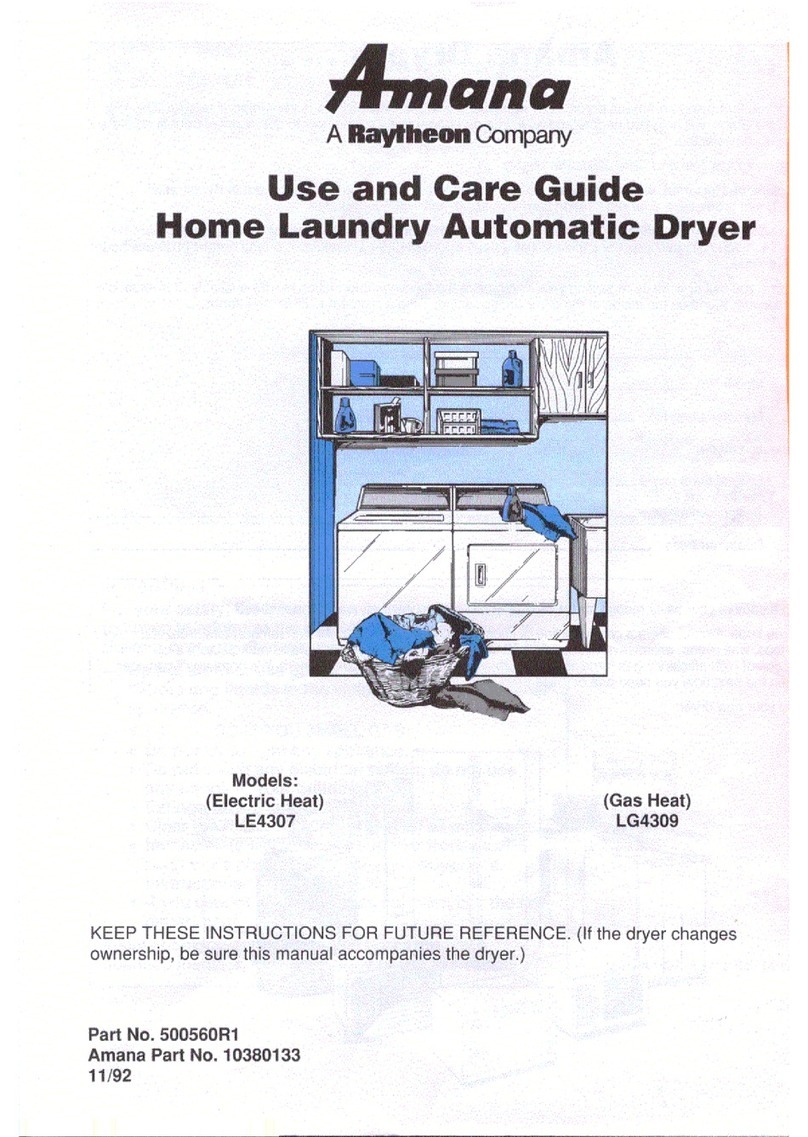 Amana LE4307 Use and care guide