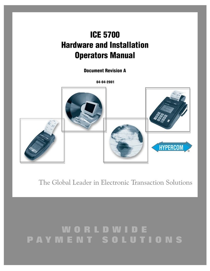Hypercom ICE 5700 Hardware and installation operators manual