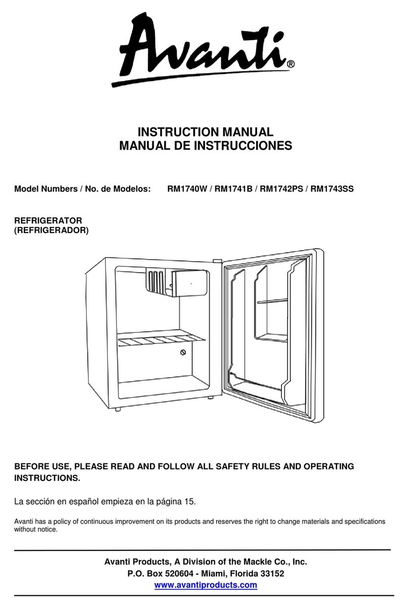 Avanti RM1740W instruction manual