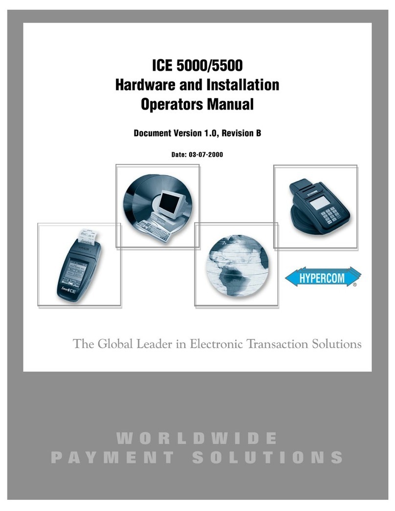 Hypercom ICE 5500 Hardware and installation operators manual Hypercom ICE 5500 Hardware and installation operators manual