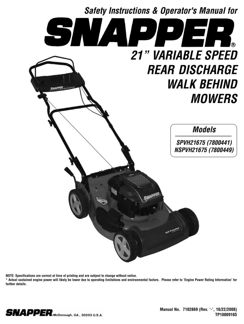 Snapper NSPVH21675 Operation and maintenance manual