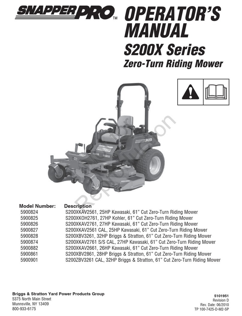 Snapper 5900861 User manual