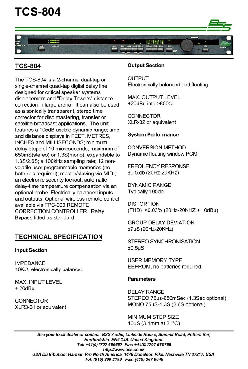 BSS Audio TCS-804 Technical specification