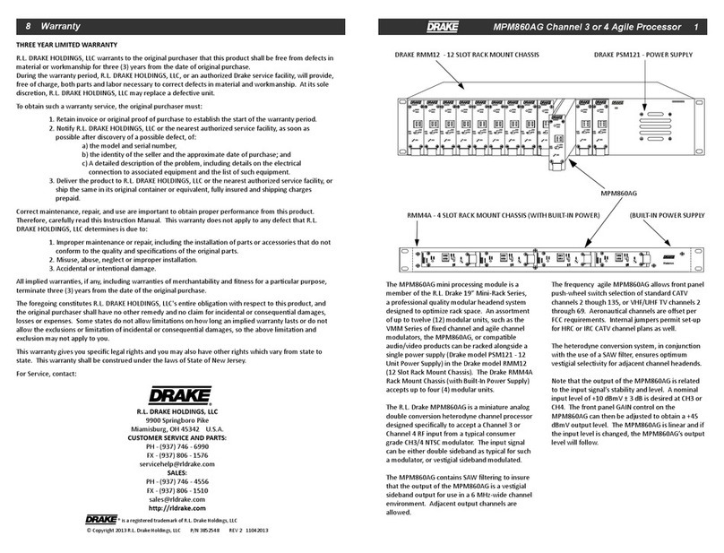 DRAKE MPM860AG manual