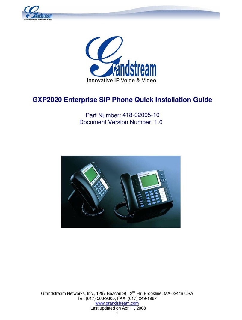 Grandstream Networks GXP-2020 User manual Grandstream Networks GXP-2020 User manual