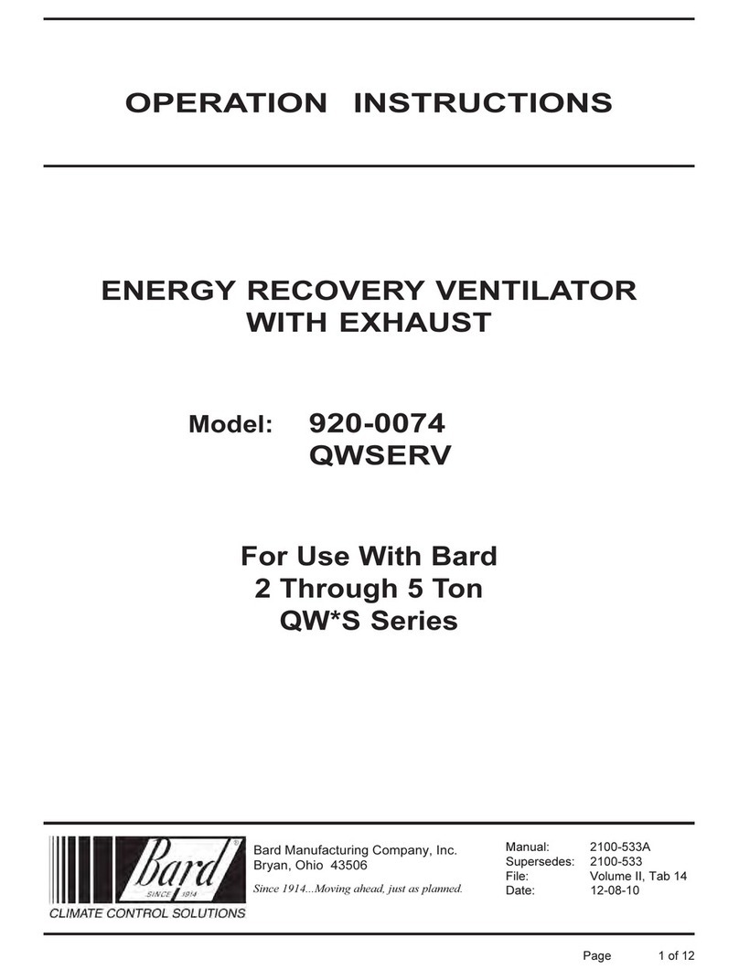 Bard 920-0074 QWSERV Operation instructions
