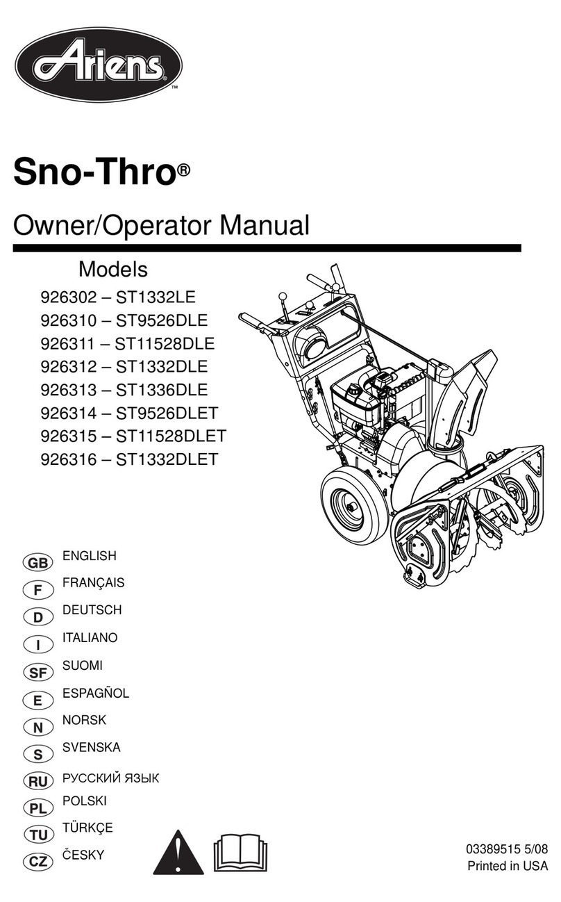 Ariens 926310-ST9526DLE Owner's manual
