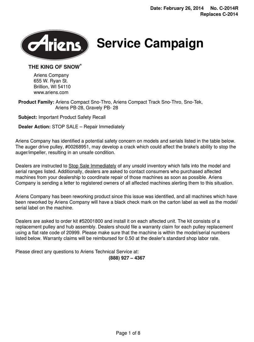 Ariens 920013 User manual