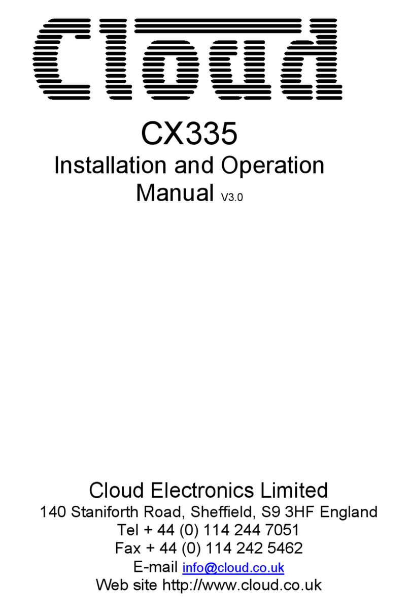Cloud CX335 Installation and operation manual
